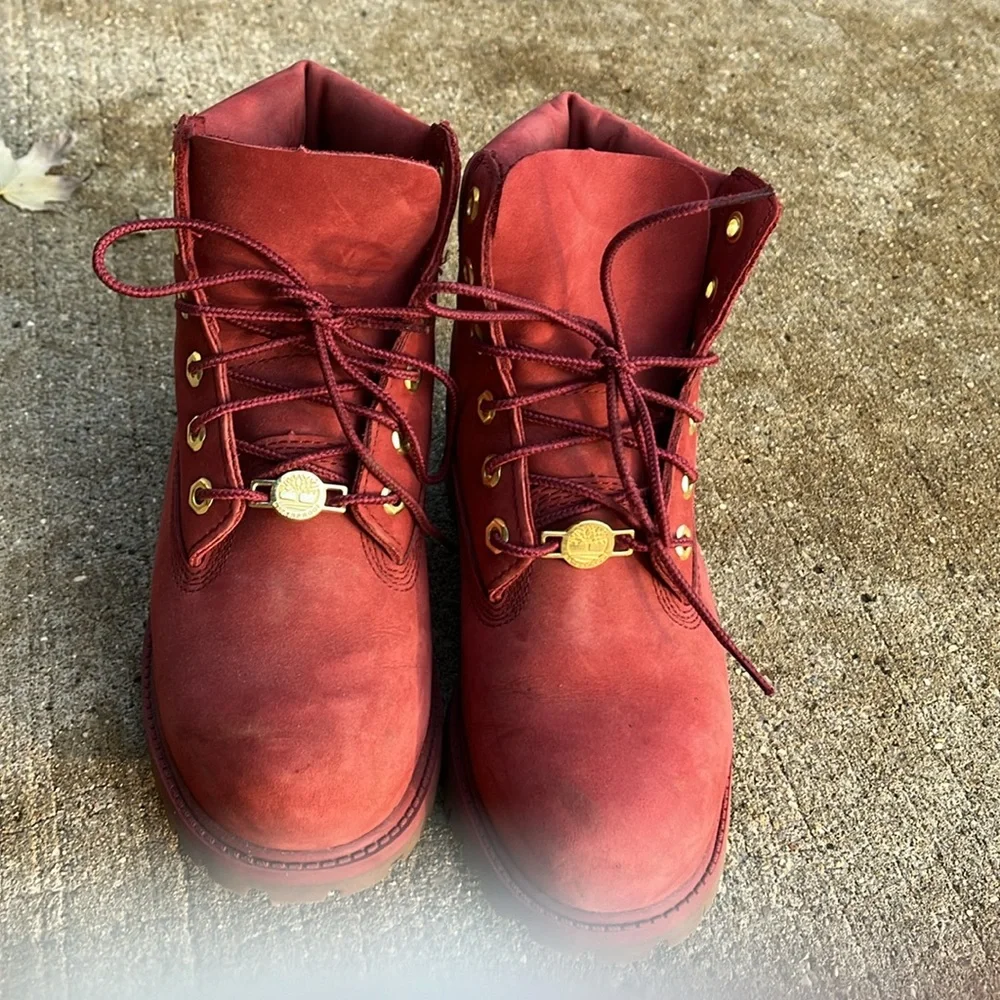 Timberland boots kids 4 burnt faded red - Picture 3 of 13